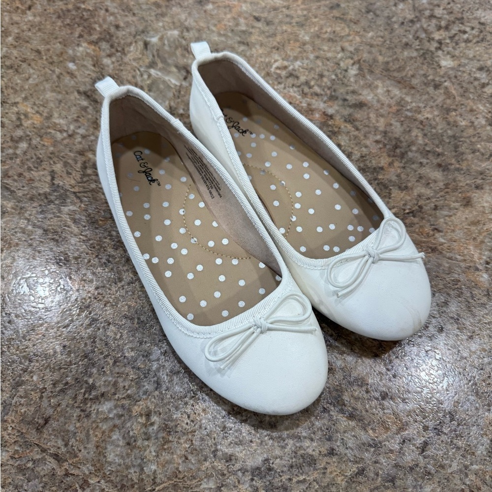 Girls White Cat & Jack Ballet Flats